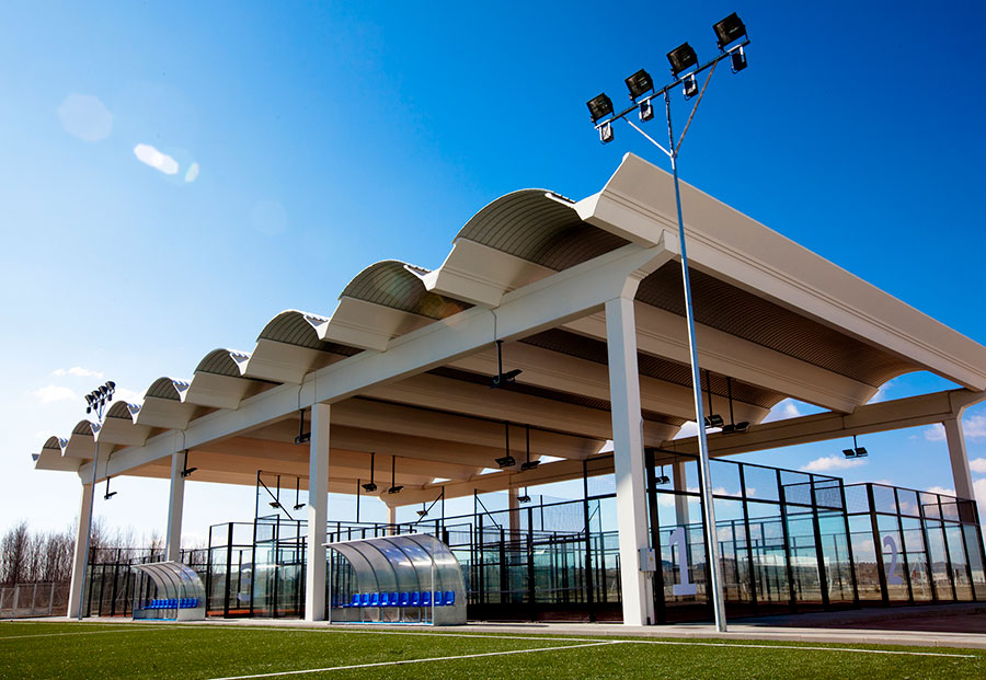 instalación deportiva con estructura artwind